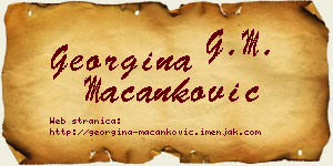 Georgina Macanković vizit kartica